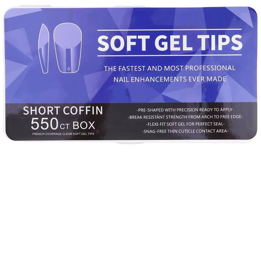 Soft Gel Medium Coffin Full Cover Tips